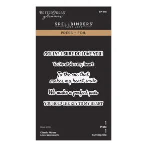 Press + Foil Plate Classic Mouse Love Sentiments BP-346 Spellbinders