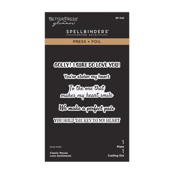 Press + Foil Plate Classic Mouse Love Sentiments BP-346 Spellbinders