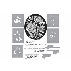 Betterpress s�t inkl. stencil Sweet Moments -  Spellbinders
