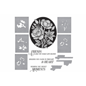 Betterpress s�t inkl. stencil Sweet Moments -  Spellbinders