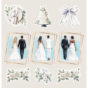 Designpapir Bryllup Klippeark - 30,5 x 30,5 cm - Luna Hobby