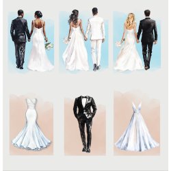 Designpapir Bryllups Cuts - 30,5 x 30,5 cm - Luna Hobby