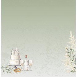 Designpapir Bryllupskage - 30,5 x 30,5 cm - Luna Hobby