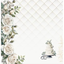 Designpapir Bryllupskage - 30,5 x 30,5 cm - Luna Hobby