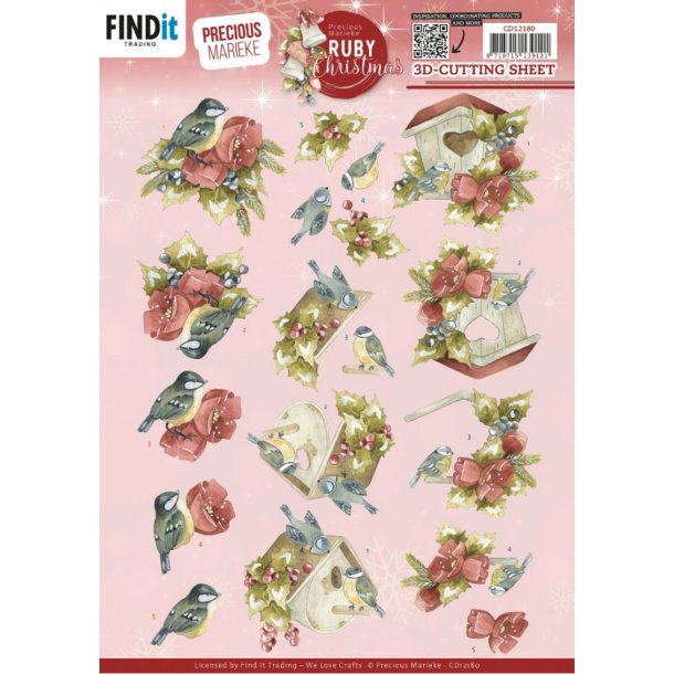 3D ark Marieke 12180 Ruby Christmas - Ruby Birds M21