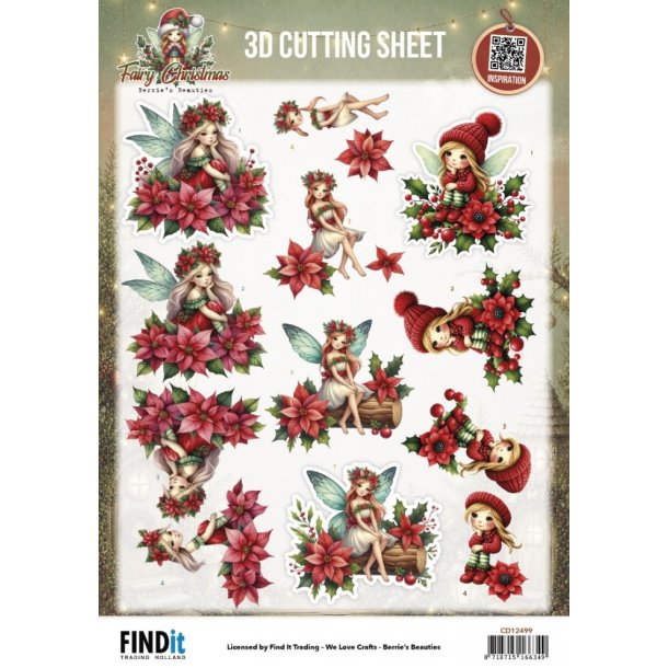 3D ark Berries Beauties - Fairy Christmas - Poinsettia M34