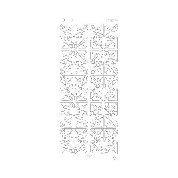 Stickers 3074 Hjørner sølv S5