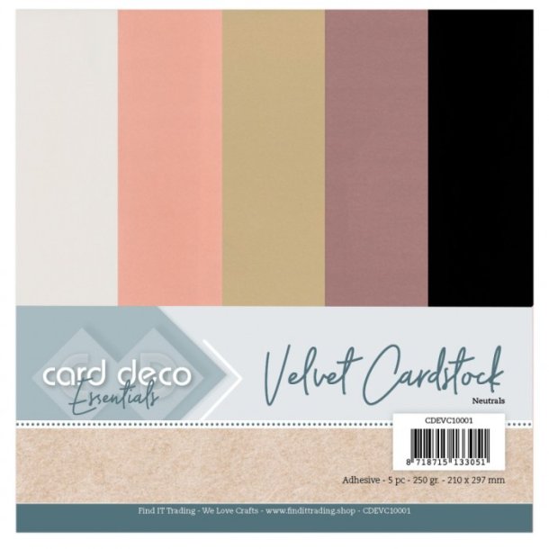 Card Deco Essentials - Velvet Cardstock Neutrals 5ark