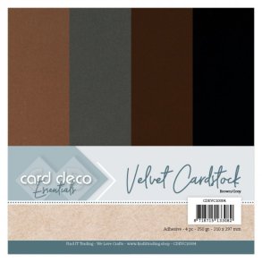 Card Deco Essentials - Velvet Cardstock Brown/Grey 4ark