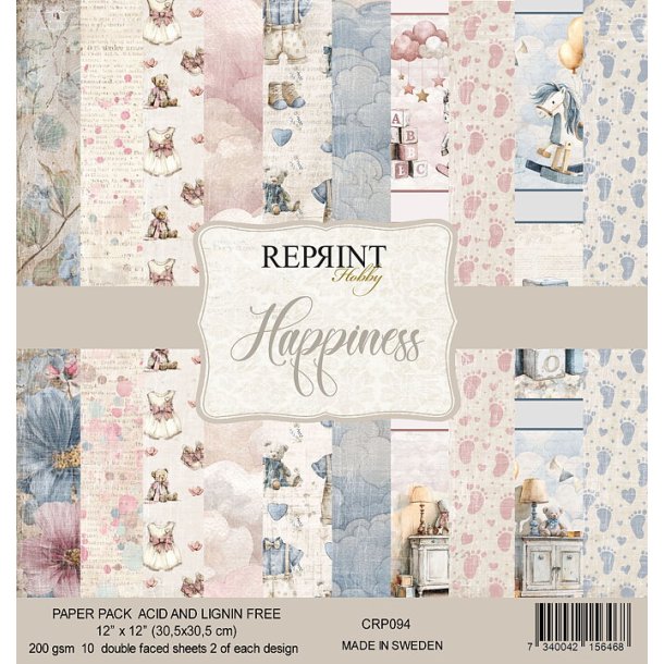 Papir blok Happiness Collection  - 12x12 Reprint