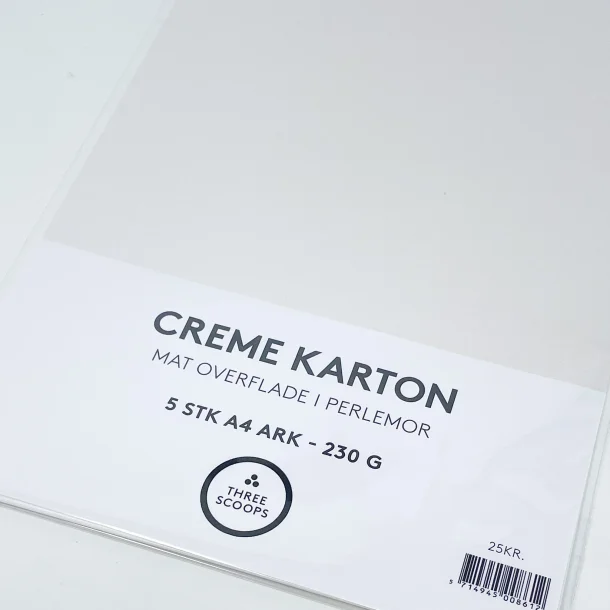 Creme karton i perlemor 5ark A4 230G