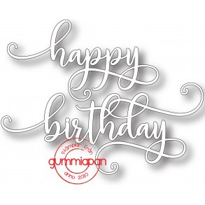 Die Happy Birtheday gummiapan D35
