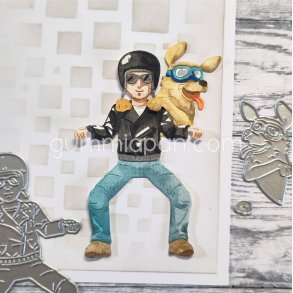 Die MC-kille och Hund Gummiapan 