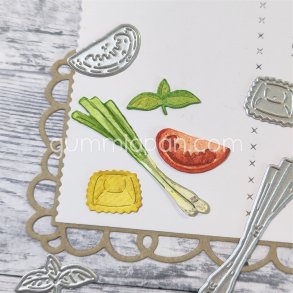 Die Pasta, Basilika, Tomat och L�k Gummiapan 