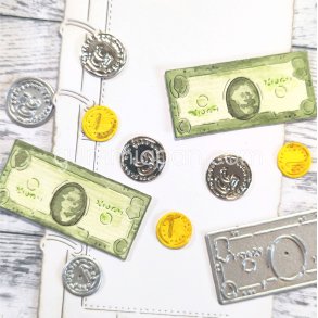 Die Sedel och Mynt Gummiapan 