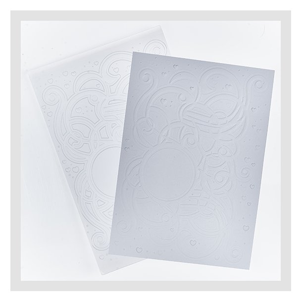 Embossingfolder A5 Swirl med hjerter Design5