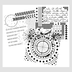 Rub-ons 01  sort 3 forskellige ark Design5