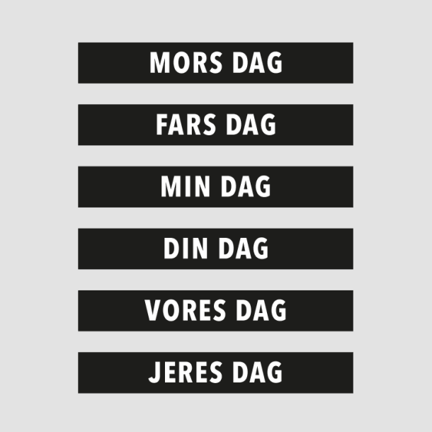 Akrylstempel Mors + Fars dag 6stk i boks Design5
