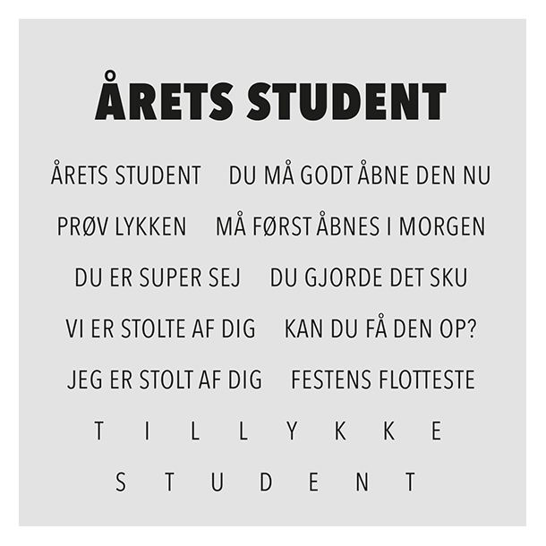 Akrylstempel Riv den STUDENTER tekster Design5