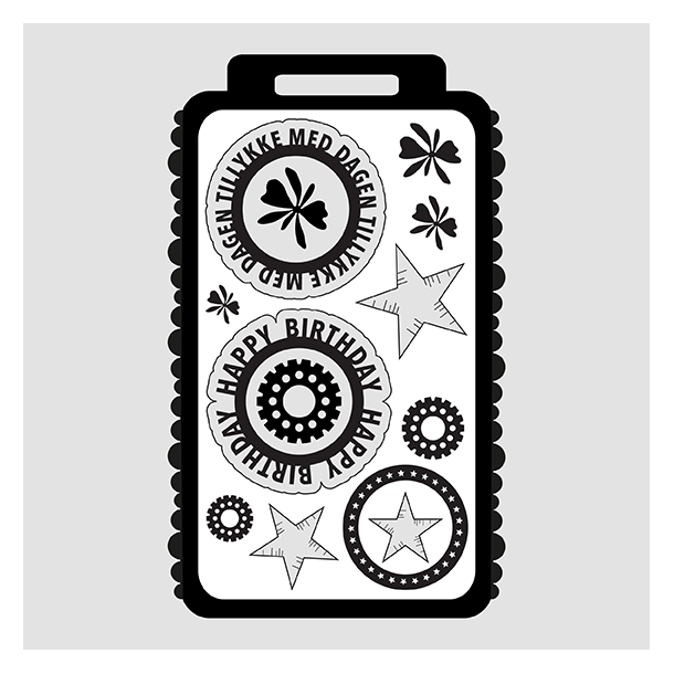 Die Kmpe tags med outline boblekant Design5