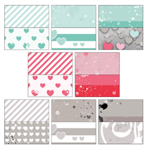 Dobbeltsidet papir A5 Skyhearts Design5 xxx