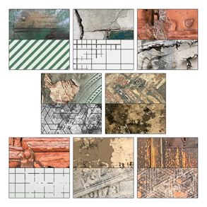 Papir Dobbeltsidet A5 RustyGreen Design5 xxx