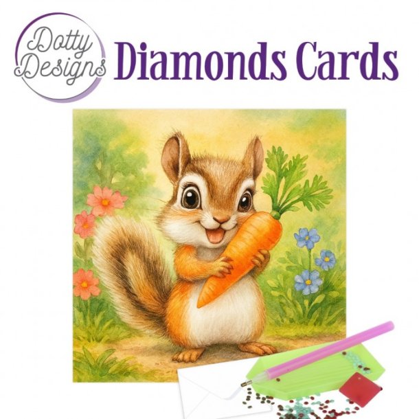Diamond Cards - Squirrel with Carrot