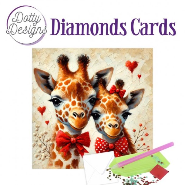 Diamond Cards - 2 Giraffes in Love