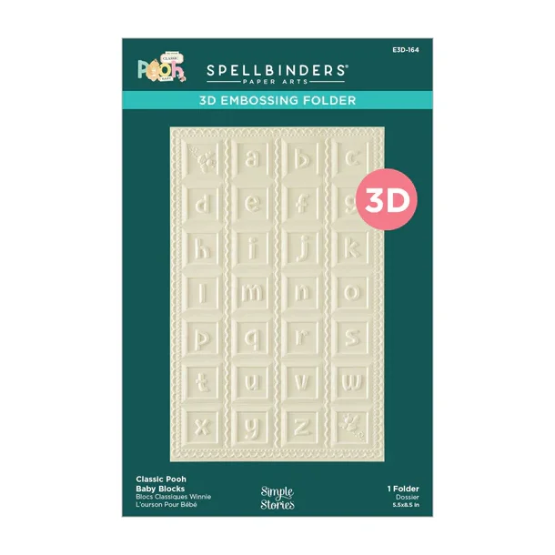 3D Embossing folder Classic Pooh Baby Blocks E3D-164 Spellbinders