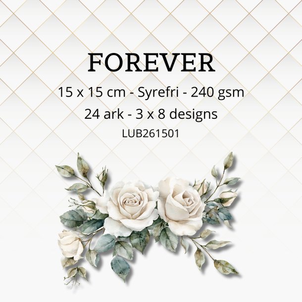 Papirblok Forever - 15 x 15 cm - Luna Hobby