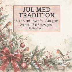 Papirblok Jul med tradition 15 x 15 cm. - Luna Hobby