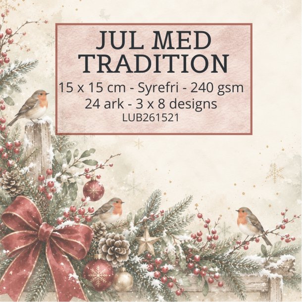 Papirblok Jul med tradition 15 x 15 cm. - Luna Hobby