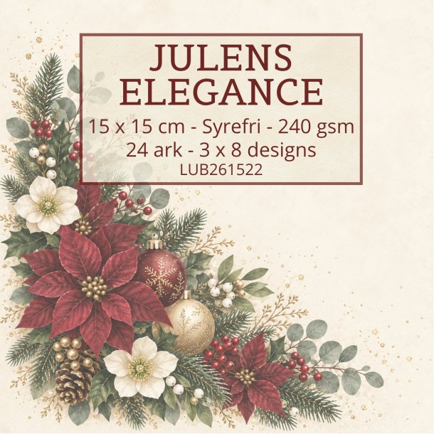 Papirblok Julens Elegance 15 x15cm. - Luna Hobby