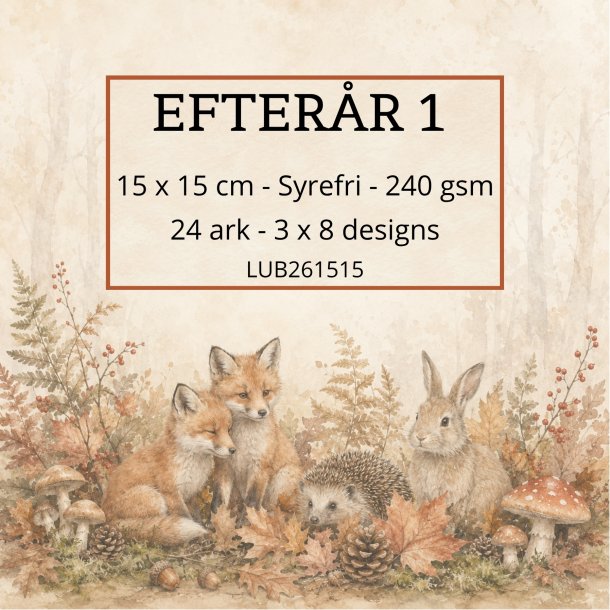 Papirblok Efter�r 1 15 x 15 cm - Luna Hobby