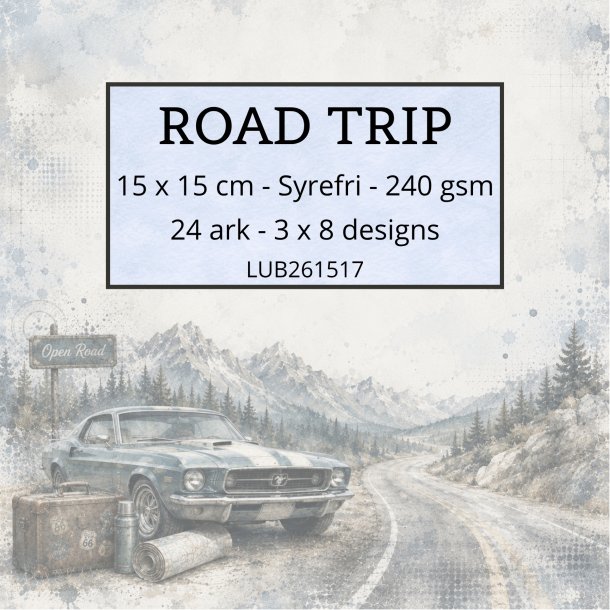 Papirblok Road Trip 15 x 15 cm - Luna Hobby