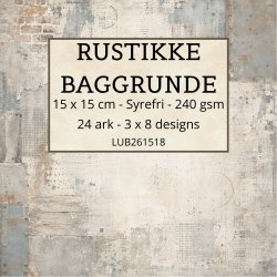 Papirblok Rustikke Baggrunde 15 x 15 cm - Luna Hobby