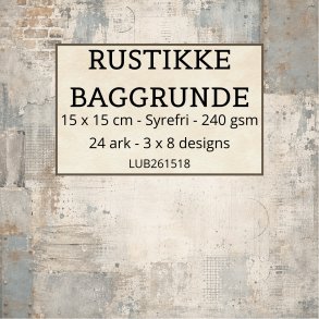 Papirblok Rustikke Baggrunde 15 x 15 cm - Luna Hobby