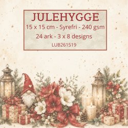 Papirblok Julehygge 15 x 15 cm. - Luna Hobby