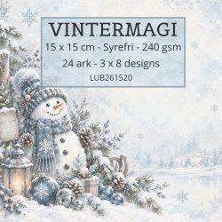 Papirblok Vintermagi 15 x 15 cm. - Luna Hobby