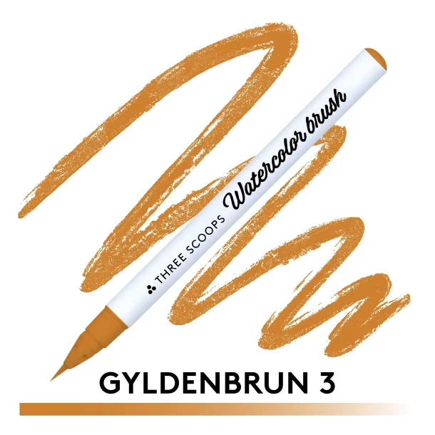 Watercolor brush - Gyldenbrun 3