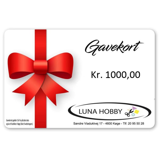 Gavekort 1000kr 