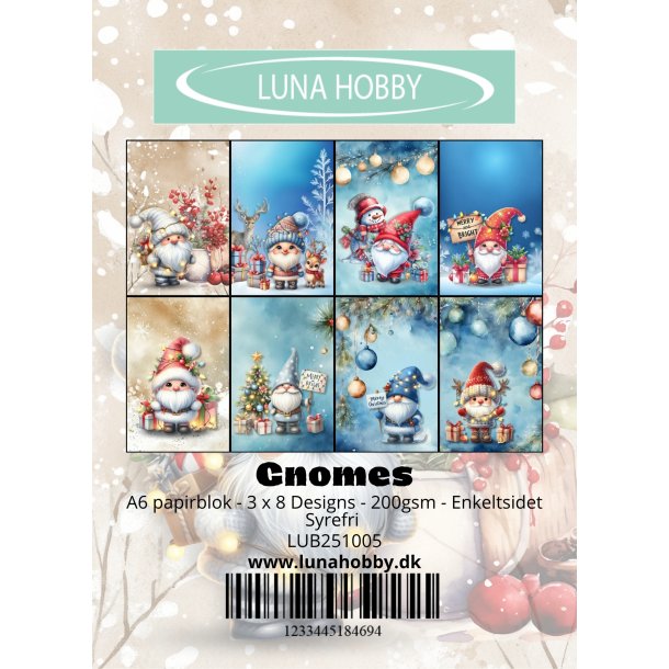 Papirblok A6 Gnomes - Luna hobby