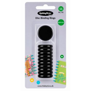 Disc Binding Rings - Black �24mm 11stk HGT053 FORUDBESTILLING P� LAGER P� MESSEN