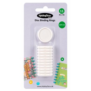 Disc Binding Rings - White �24mm 11stk HGT054 FORUDBESTILLING P� LAGER DP� MESSEN