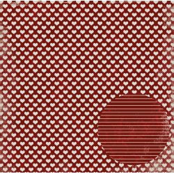 Designpapir Hjerter 30,5 x 30,5 cm - Luna Hobby