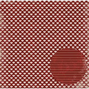 Designpapir Hjerter 30,5 x 30,5 cm - Luna Hobby