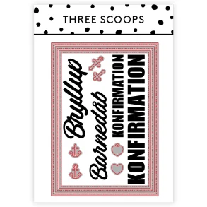 Die A5 dies og tekster Three Scoops