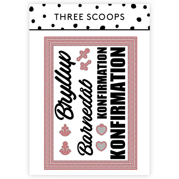 Die A5 dies og tekster Three Scoops