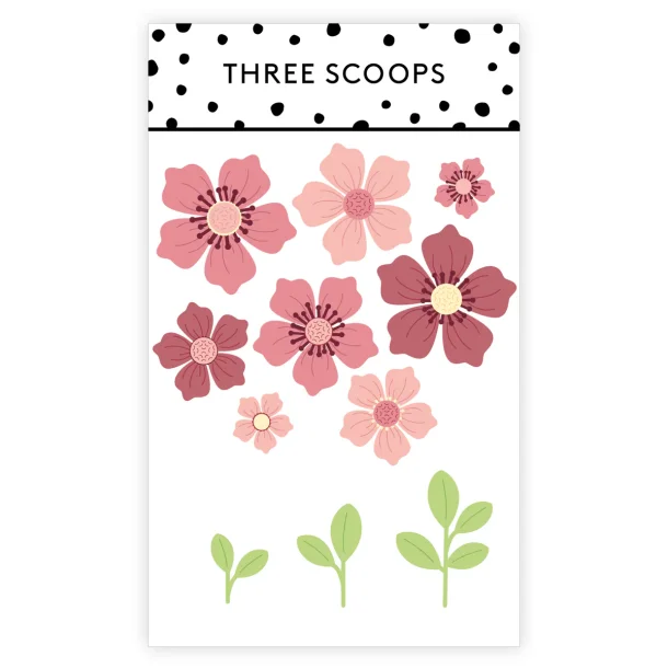Die Blomst 2 - blomster med blade Three Scoops