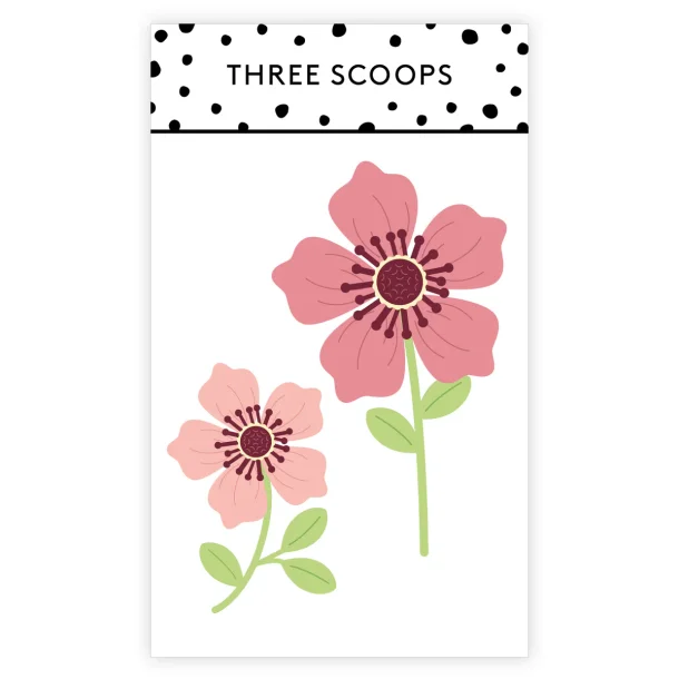 Die Blomst 3 - Store blomster med stilke Three Scopps